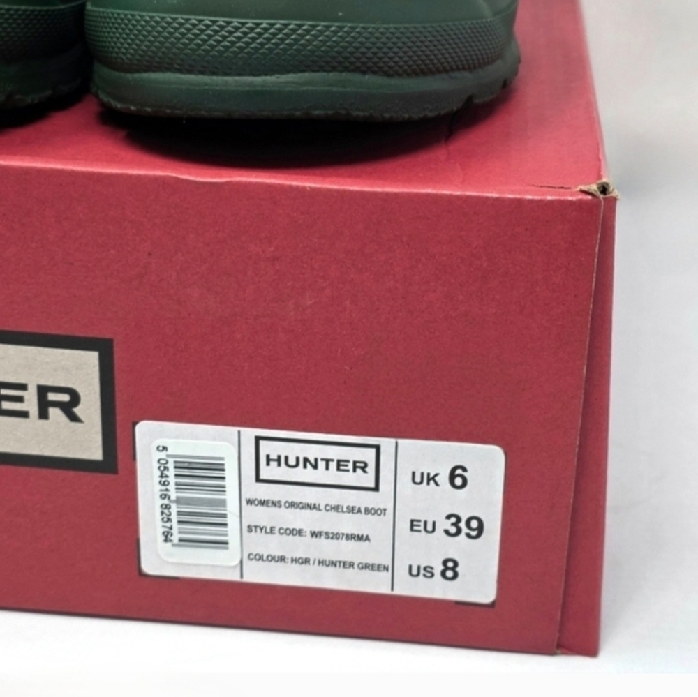 Hunter Original Chelsea Rain Boots WFS2078RMA Waterproof Hunter Green Size 8 NIB - Picture 10 of 11